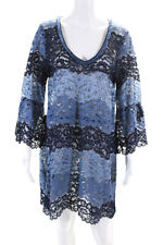 Calypso Saint Barth Womens Lace Long Sleeves Dress Navy Blue Size Large picture