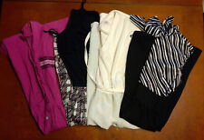 lot of 4 women's vintage dresses, day dresses, stripes/solid, 50s, 60s, 70s picture