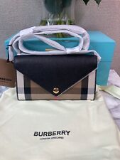 NWT Authentic Burberry Black House Check Derby Hannah Wallet Crossbody Bag picture
