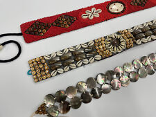 Set of 3 Poupette St Barth Hand Made Shell Beaded Belts picture