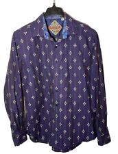 Robert Graham Mens Size M Purple Geometric Long Sleeve Button Up Shirt picture