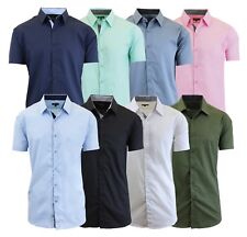 Men's Solid Slim-Fit Button Down Short Sleeve Shirt ( Size S-5XL ) NWT  picture