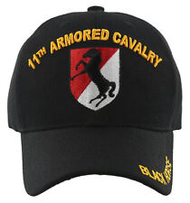 NEW US ARMY 11TH ARMORED CAVALRY DIVISION BLACK HORSE CAP HAT BLACK picture
