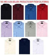 Men's Basilio Italian Design Solid Long Sleeve Convertible Cuff Dress Shirt  picture