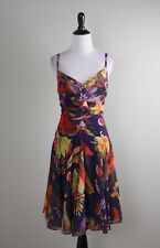 TED BAKER London $265 Mistie Ruffle Shirred Floral Lined Dress Size 3 US 8 picture