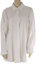 LAFAYETTE 148 New York White Collared Long Sleeve Pleated Long Shirt Size XL picture