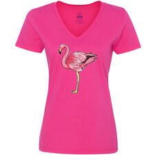 Inktastic Pink Flamingo Women's V-Neck T-Shirt Animals Flamingos Animal Bird For picture