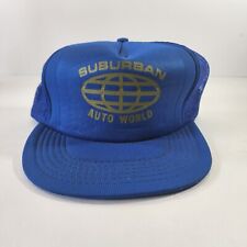 Vintage Suburban Auto World Trucker Mesh Snapback Hat picture