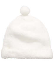 First Impressions Junior Boys Faux Sherpa Pom Pom Hat, 0-6 Months, Angel White picture