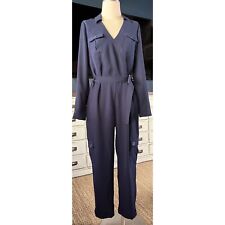 NWT New $315 Ted Baker Flan Utility Navy Blue Longsleeve Pocket Jumpsuit 4/10 picture