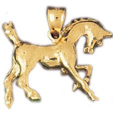 3D Wild Horse Charm Pendant 14k Gold picture