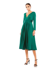 IEENA MAC DUGGAL Emerald Plunge Neck Gown #67527, MSRP $338, Size 12 NWT picture