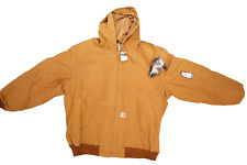 Vintage NOS Carhartt Mens J131BRN Brown Lined Duck Hooded Active Jacket 3XL Tall picture