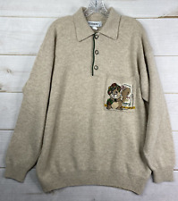 Vintage Iceberg Sweater Mens L Old Thistle Squirrel Pullover Wool Made in Italy picture