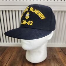 VTG USS Fort McHenry LSD-43 Naval Ship Hat Cap Blue Navy Made in USA Embroidered picture