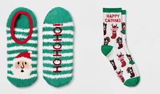 Women's 2pk Assorted Holiday Socks - Wondershop - Green / White - One Size -S544 picture