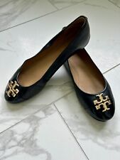 Tory Burch Black Leather Everly Cap Toe Ballet Flats Shoes (Women's size 8) picture