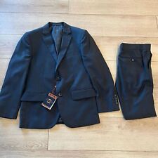 NWT Carlo Lusso Navy Blue Two Button Two Piece Suit Size 36S/Pants 30 picture