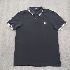 Fred Perry Polo Shirt Adult Medium Black Short Sleeve Luxury Casual Men's picture