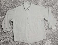 Perry Ellis Men's Size XXL Long Sleeve Button Up Dress Shirt Black White picture