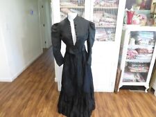 RARE Antique 1800s McGee Brothers Victorian Mourning Jacket & Skirt All BlackSet picture