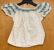 Vintage LAB-MEX Cotton Lace Trim Spanish Mexican Blouse Children's?  *Flaws picture