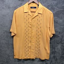 Nat Nast Shirt Men M Luxury Original Silk Short Sleeve Retro Button Front picture