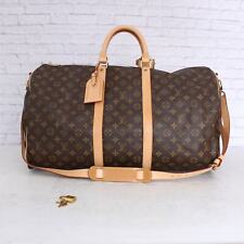 Louis Vuitton Keepall Bandouliere 55 Messenger Monogram Brown Travel Handbag Zip picture