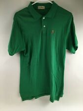 L.L. Bean Polo Shirt Men's Size Medium? Green Solid Casual 1/4 Button Up Maine picture