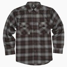 YAGO Men's Casual Plaid Flannel Long Sleeve Button Up Shirt Brown/A22 (S-5XL)  picture