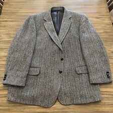 men's HARRIS TWEED Scottish Wool jacket Blazer coat HERRINGBONE 2 button 48 picture