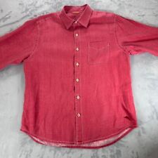 Tommy Bahama Shirt Men's L/G RED Sea Glass Breezer Linen Long Sleeve Lightweight picture