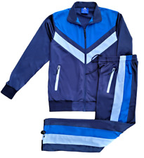 Men's Tracksuits Warm Full Zip Sports 2 tone Track Jacket & Track pants picture