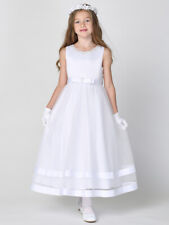 NEW Satin Bodice w/Glitter Tulle Skirt Pearl Neckline Dress Communion Flowergirl picture