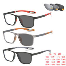 3PK Myopia Nearsighted Glasses Photochromic Lens TR Frame Men's Sport Sunglasses picture