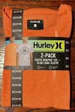 NWT Hurley 2-Pack Boys Youth (XL 14/16) Graphic Tee + Slub Long Sleeve picture