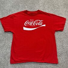 Mens Coca Cola T Shirt XL Red Enjoy Coca Cola Graphic Short Sleeve T Shirt picture