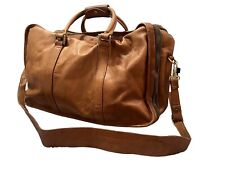 Vintage C&C Genuine Brown Leather Travel Bag | Removable Strap | Large picture