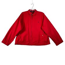 VTG Polo Ralph Lauren Harrington Jacket Mens Size L Red Full Zip Blue Pony *Flaw picture