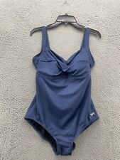 TYR Swimwear Womens Size 16 Blue Solid One Piece New picture