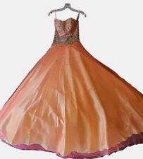 Tiffany Prom Dress Rhinestones Orange Size 4 picture