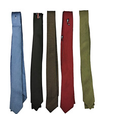 Vintage 50s 60s Skinny Slim Necktie Tie Lot Rockabilly Mid-Century 1950s 1960s picture