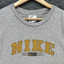 Vintage Nike Shirt Mens Large Gray 90s Center Swoosh Sports Spellout Logo picture