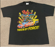 Vintage 1999 John Force Superman DC Comics Castrol NASCAR Racing T-Shirt picture