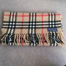 Burberrys of London Scarf Muffler Nova check 100% Cashmere Beige Accessory Used picture