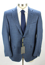 Canali Sport Coat 40 R (50 EU) Men's Blue Houndstooth Silk Blazer NWT $2995 picture