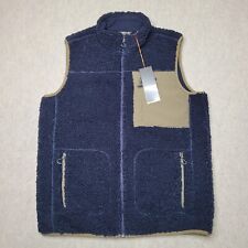 NWT Orvis Mad River Sherpa Vest Navy Blue Mens Medium M Full Zip picture