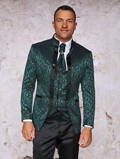 NWT 38R JADE BANNED COLLAR MENS SUIT, SLIM FIT, 2 SIDE VENT, FLAT FRONT PANTS, picture
