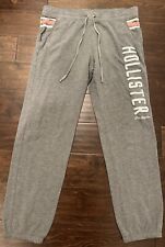 Women’s Hollister LA Grey/White/Pink Drawstring Sweatpants Joggers- Large  picture