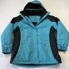 L.L. Bean Womens Winter Jacket Nylon Full Zip Hooded Outdoor Primaloft Blue Sz M picture